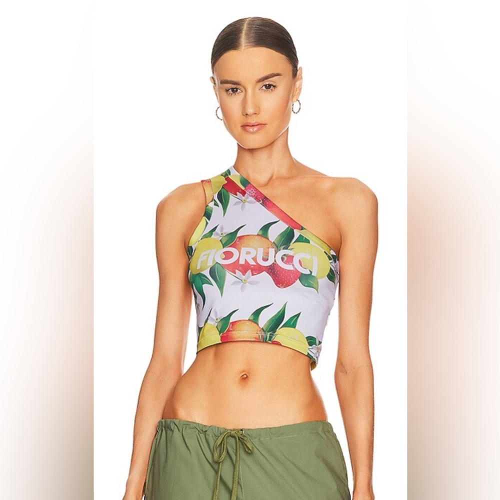 Fiorucci Fruit One shoulder crop top